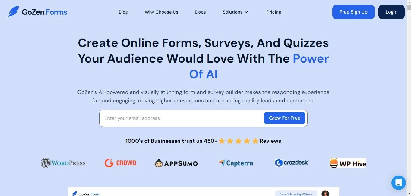 GoZen_forms_ai_landing_page