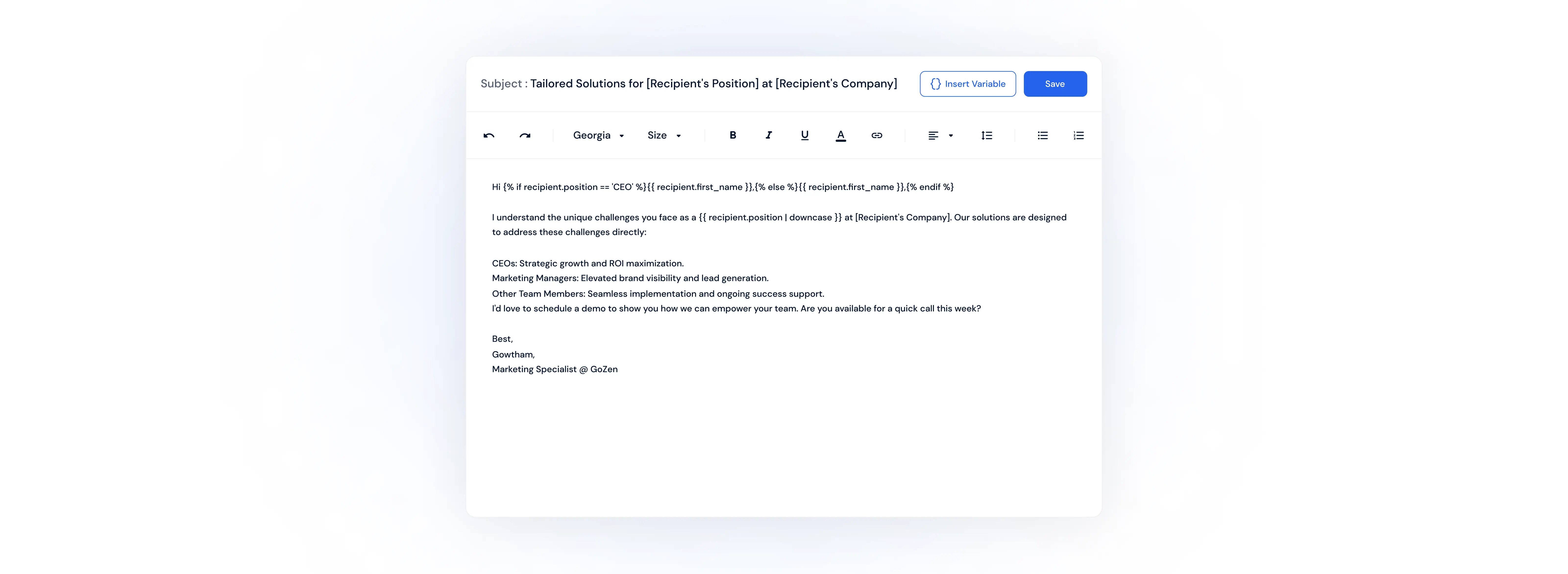 Growth liquid personalization