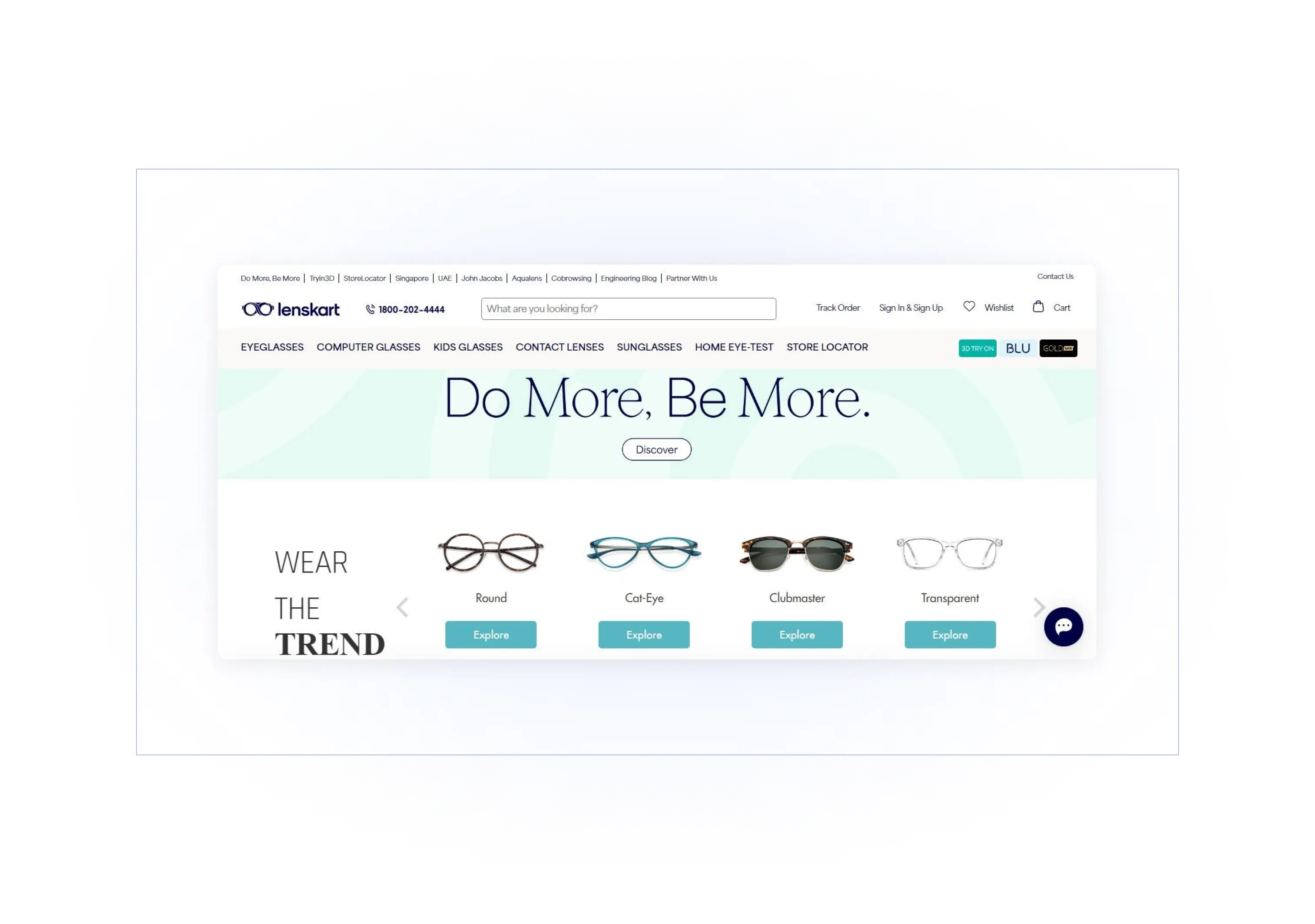 Lenskart landing page screenshot