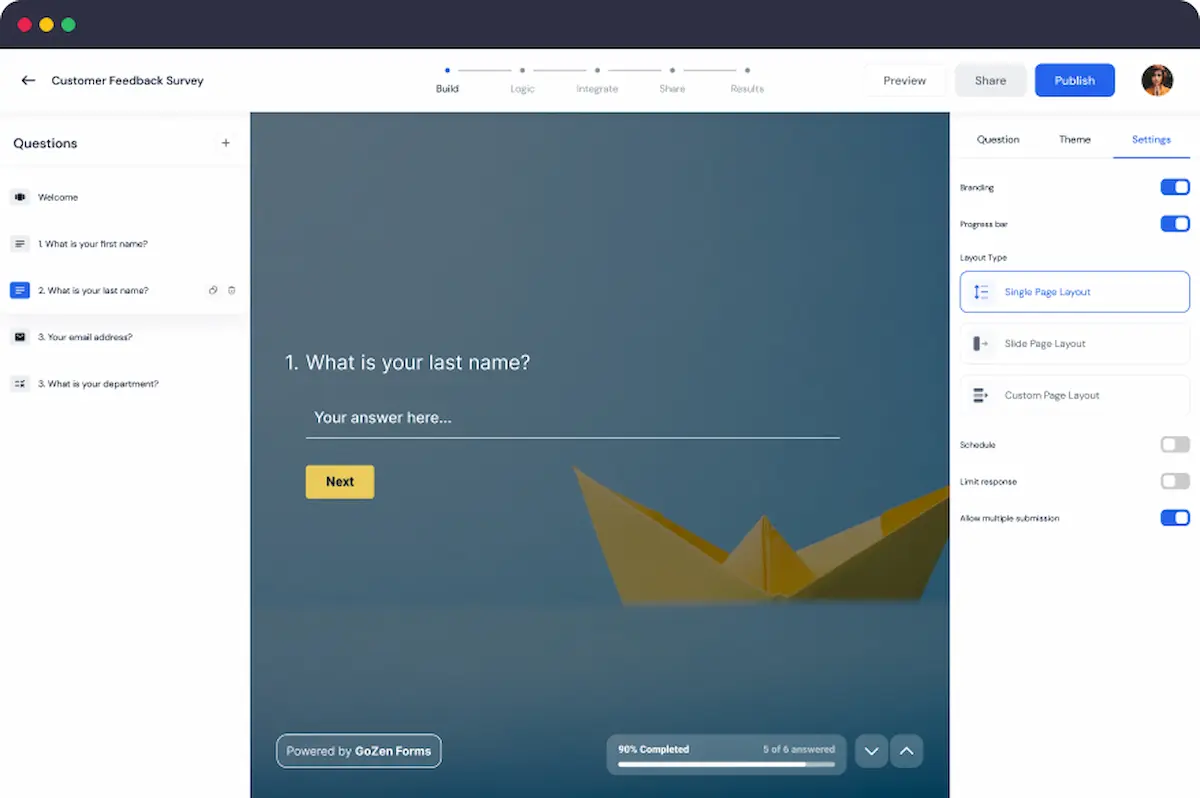 Use custom form layout to,