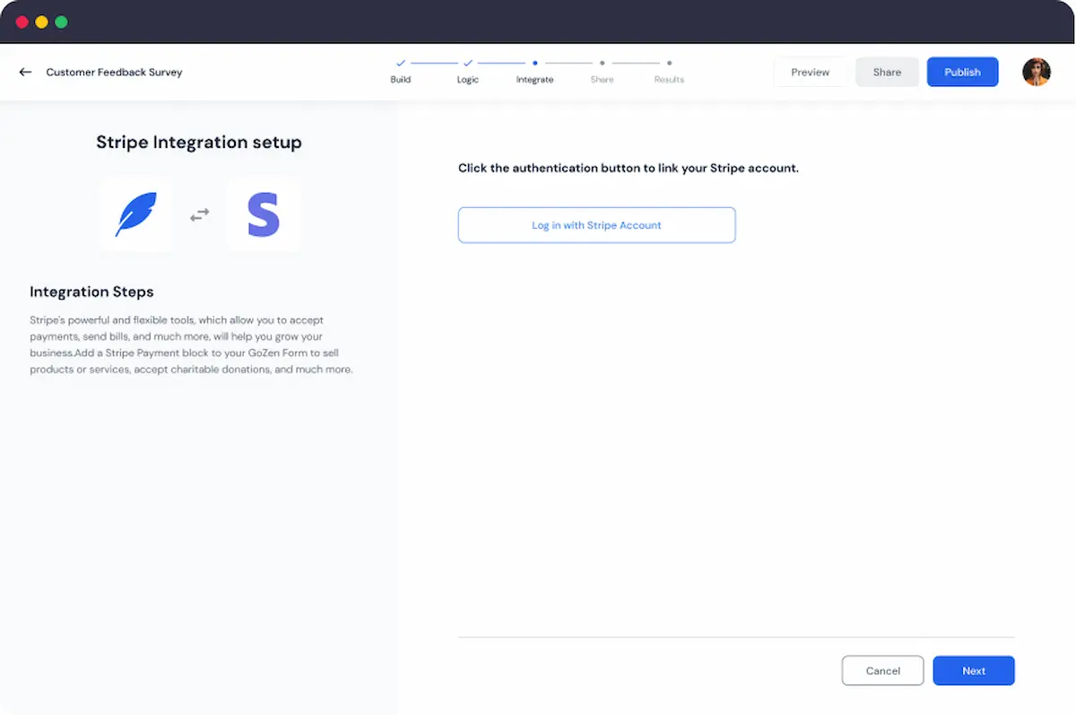 Use payment integration. Let them pay inside forms