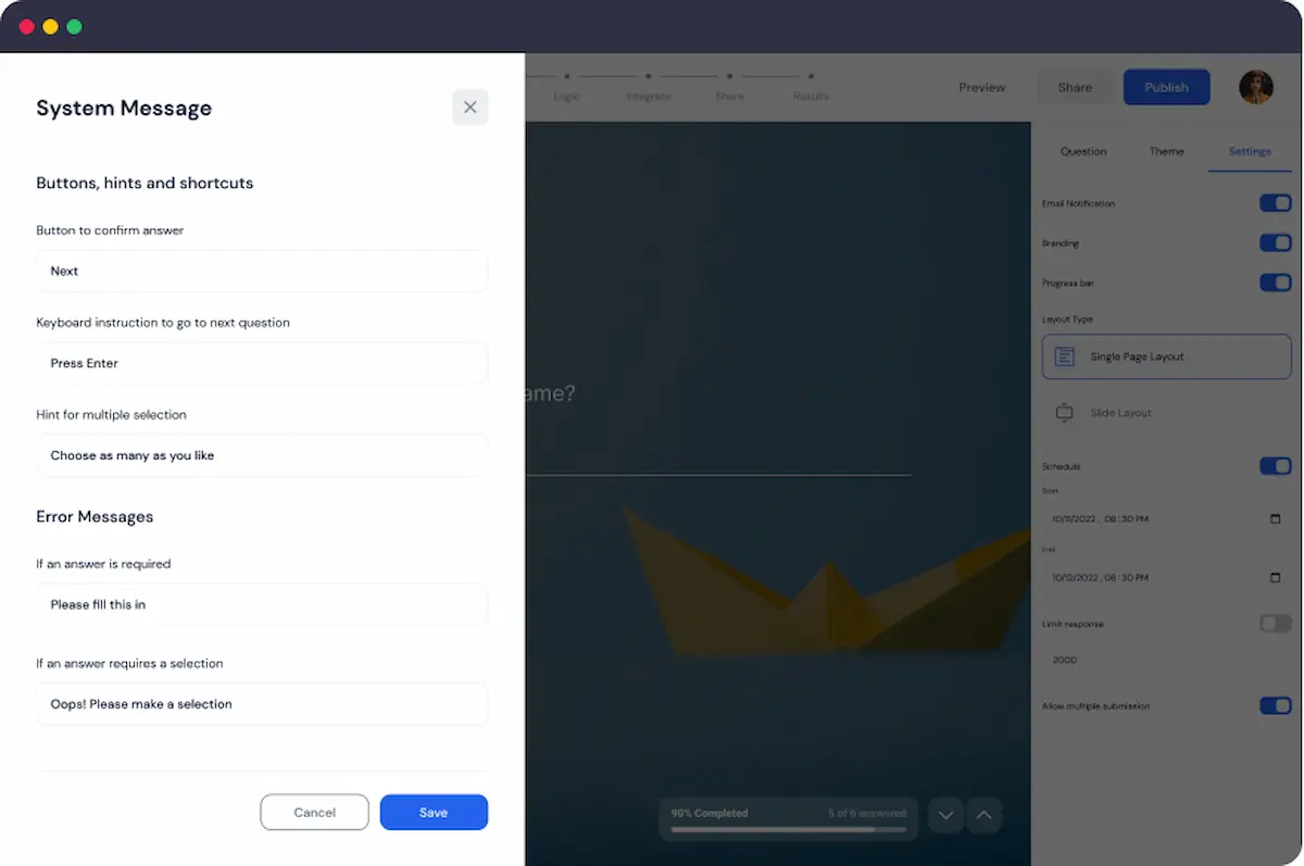 Use the custom message. Narrate your brand story