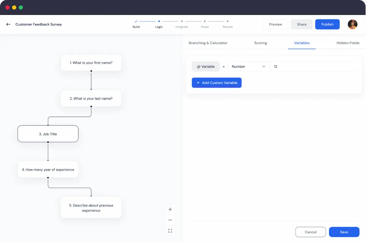 Use hidden fields. And, Personalize