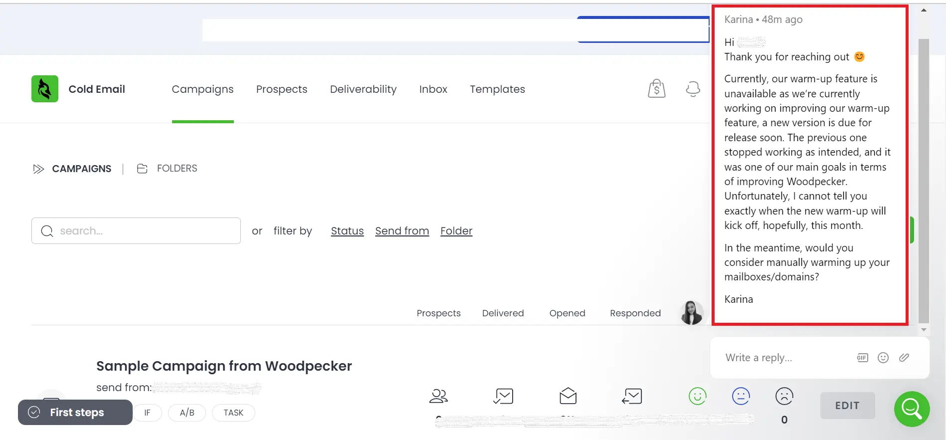 Woodpecker Warmup on hold