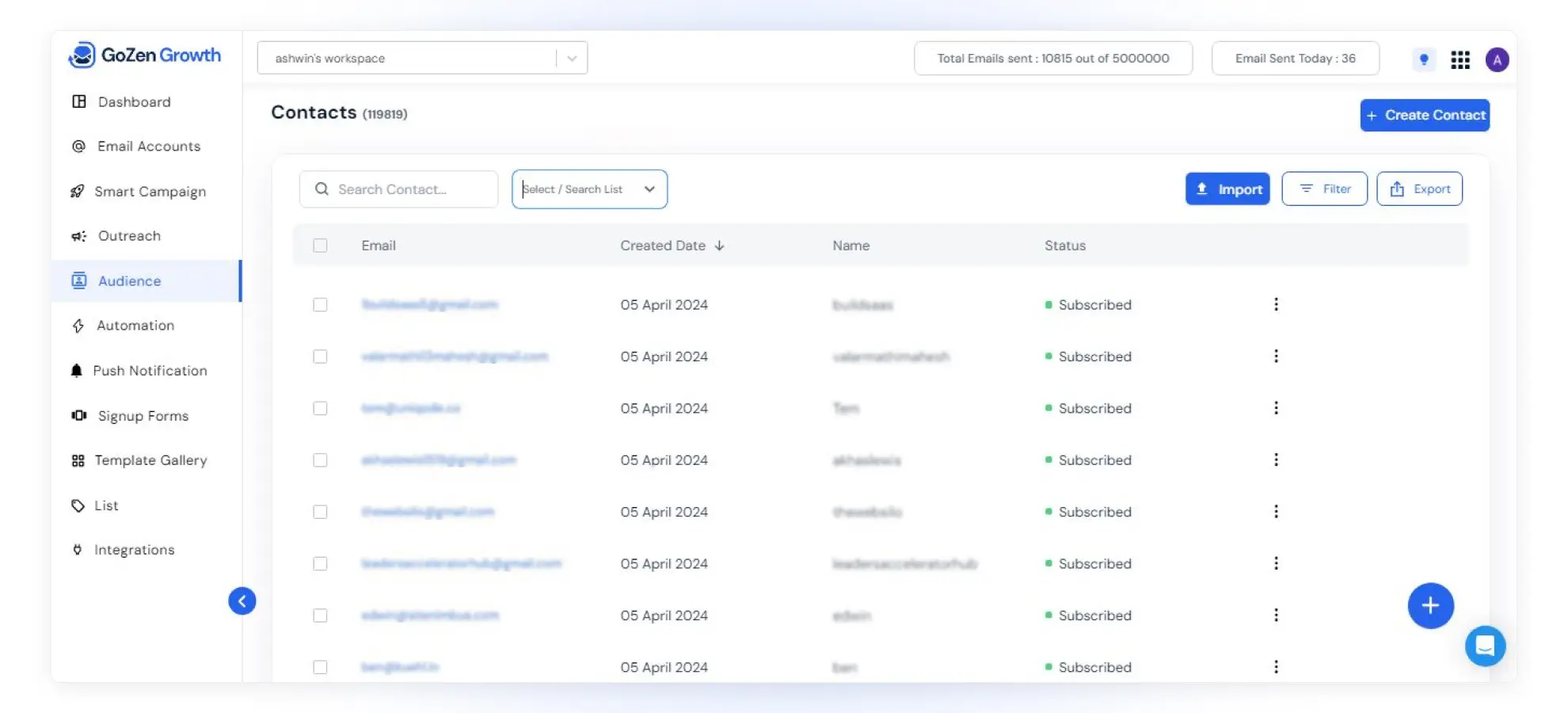 audience section in GoZen Growth AI