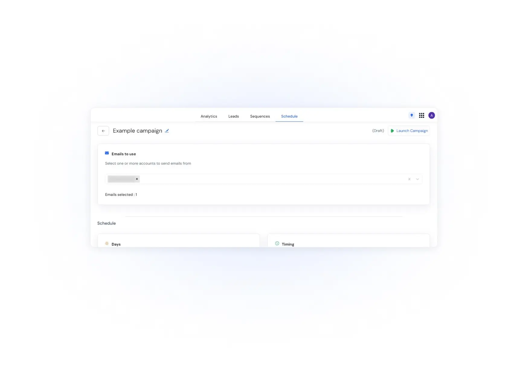 smart campaign scheduling option in GoZen Growth Ai dashboard
