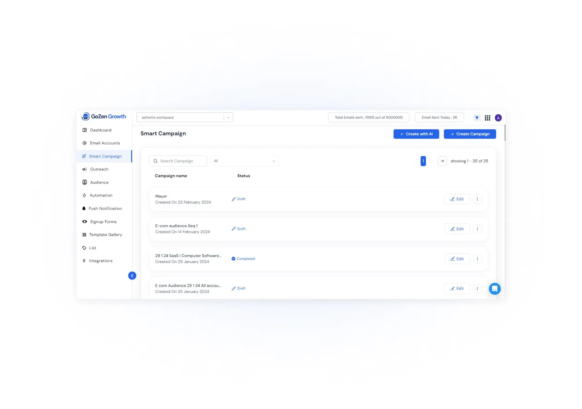 smart campaign in GoZen Growth AI