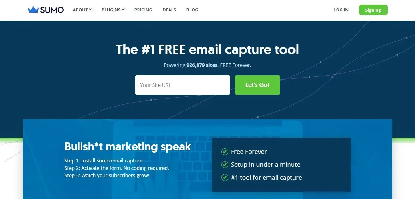 sumo_email_capture_tool_landing_page