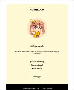 Order Confirmation Email 