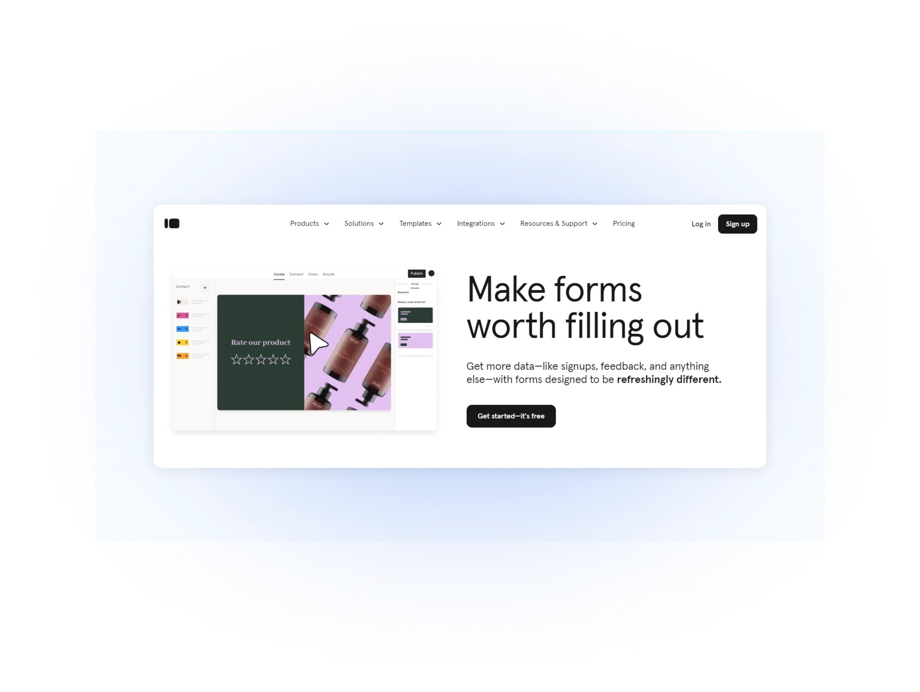 typeform landing page